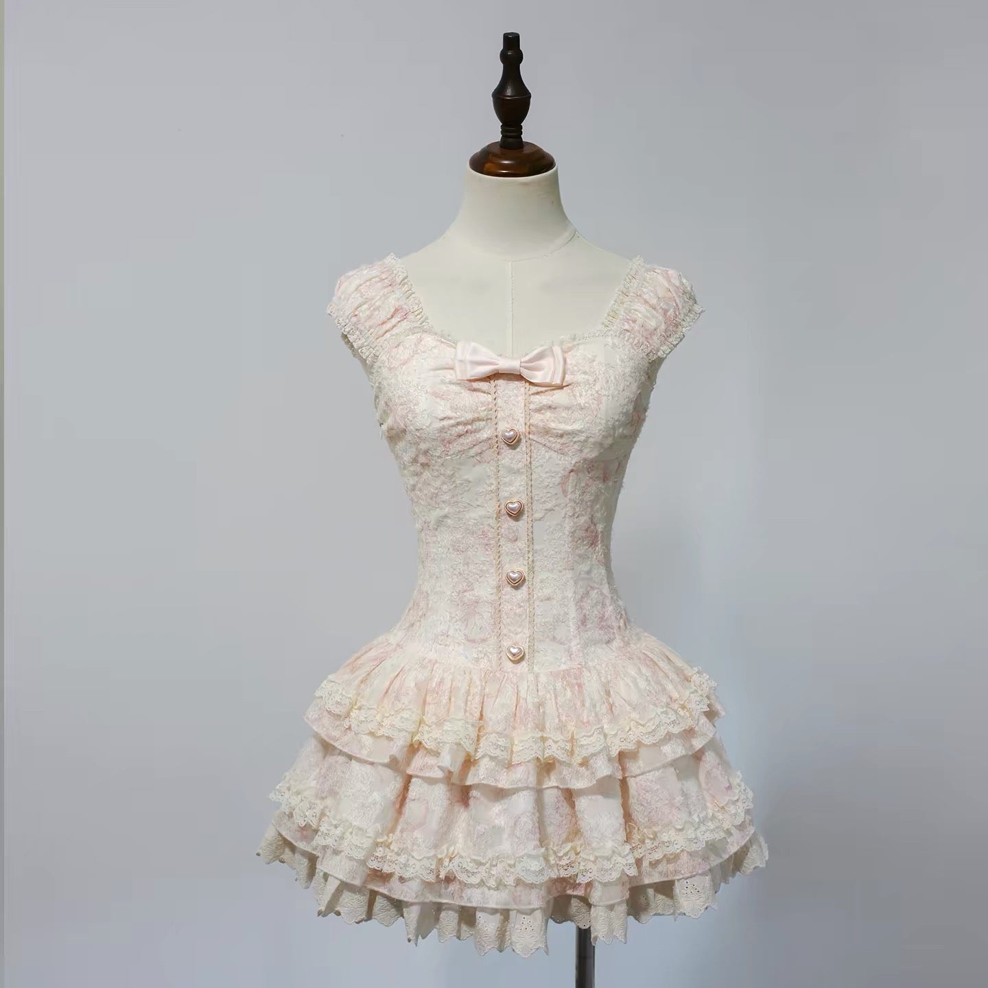 Mint & Pink Sweet Corset Fluffy Lolita Skirt ｜In Stock BY0066