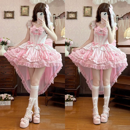 Romantic Rose Bow Fairy Lolita Dress BY0077
