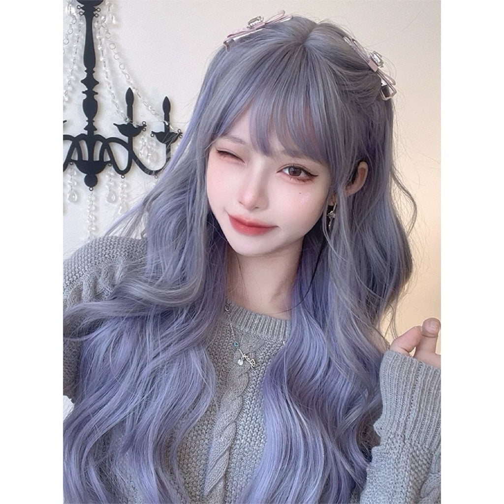 Lolita Ash Purple Ombre Natural Long Curly Wig BY2551