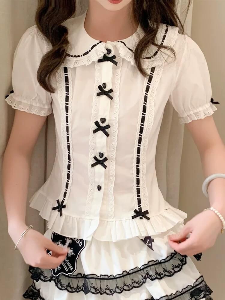 4 Colors Japanese Kawaii Peter Pan Collar Lolita Blouse BY2211