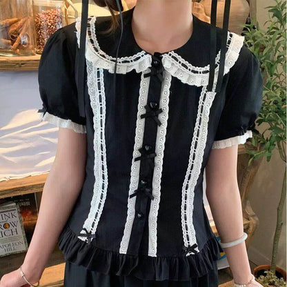 4 Colors Japanese Kawaii Peter Pan Collar Lolita Blouse BY2211