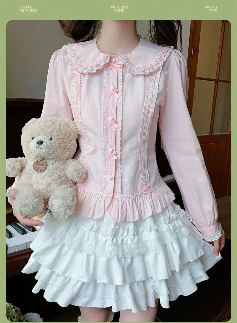 4 Colors Japanese Kawaii Peter Pan Collar Lolita Blouse BY2211