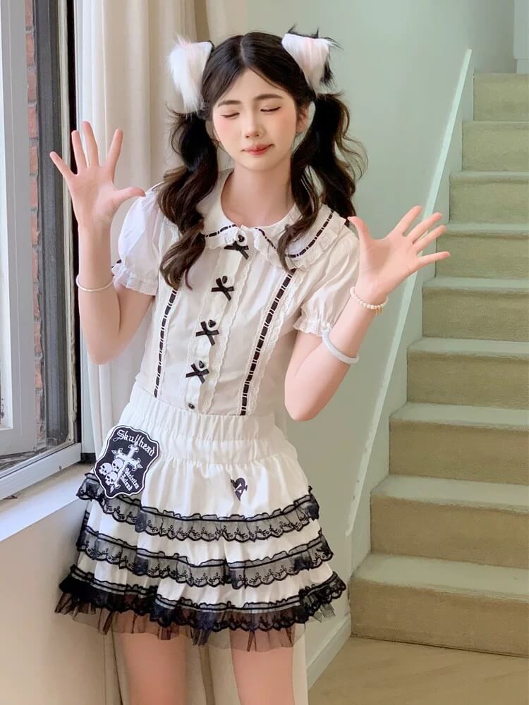 4 Colors Japanese Kawaii Peter Pan Collar Lolita Blouse BY2211