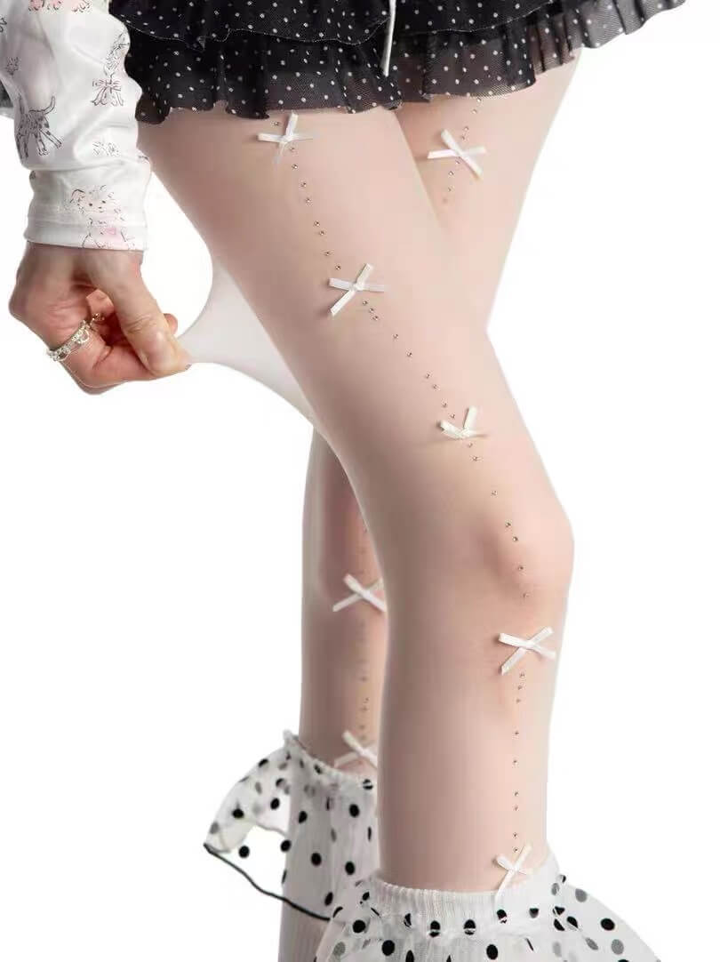 Kawaii Japanese Lolita White Tights BY9216