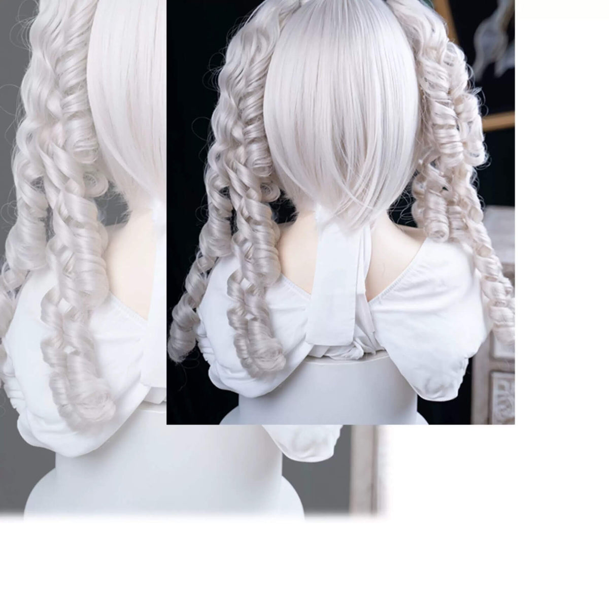 Moonlight Yao Doll Style Claw Clip Twin Ponytail Lolita Wig model back detail