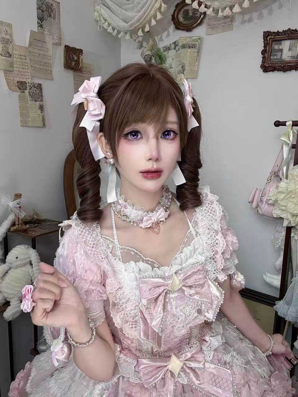 Lilith Dual Claw Clip Lolita Wig with Straight Bangs BY4455