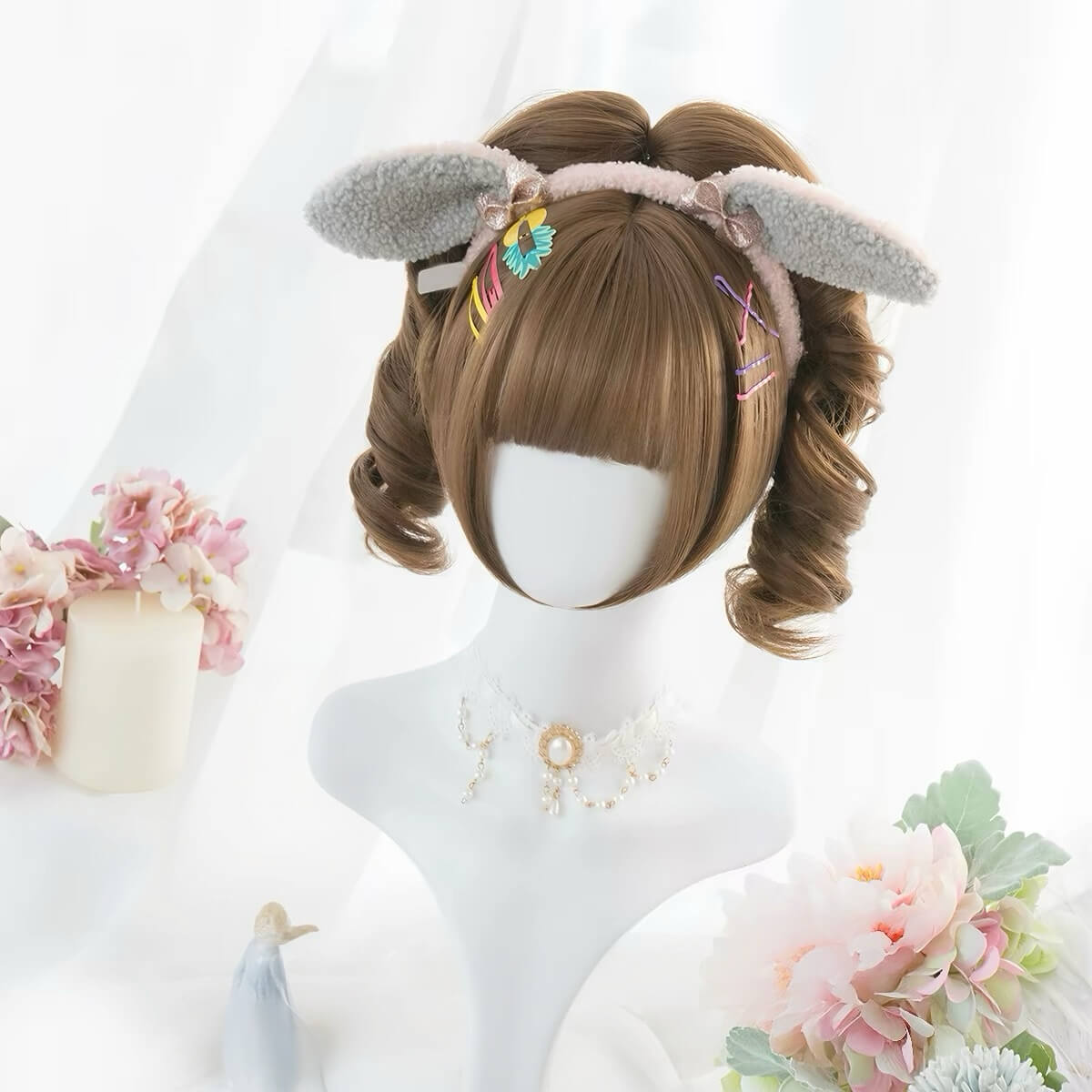 Lilith Dual Claw Clip Lolita Wig with Straight Bangs BY4455