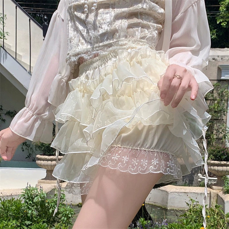 Lolita cute short  lace skirt by230919