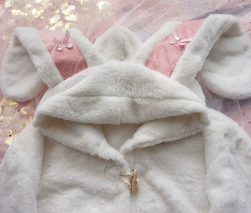 Cute Rabbit Ear Lamb Fleece Sweater Coat BY11281