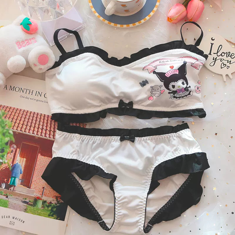 Cute Cat Strapless Gather Bra Set BY0321