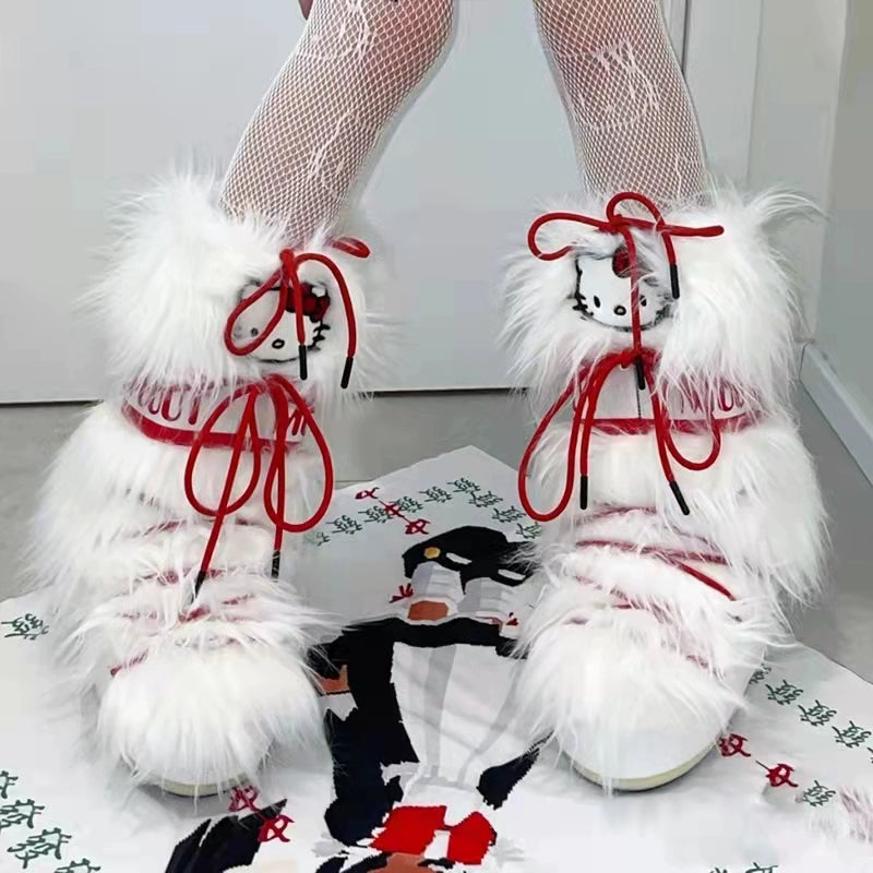hello kitty white y2k shoes by11301
