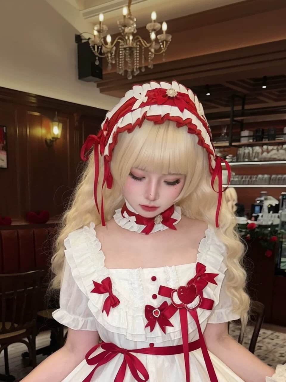 Pale Golden Woolly Curly Lolita Doll Wig BY1070