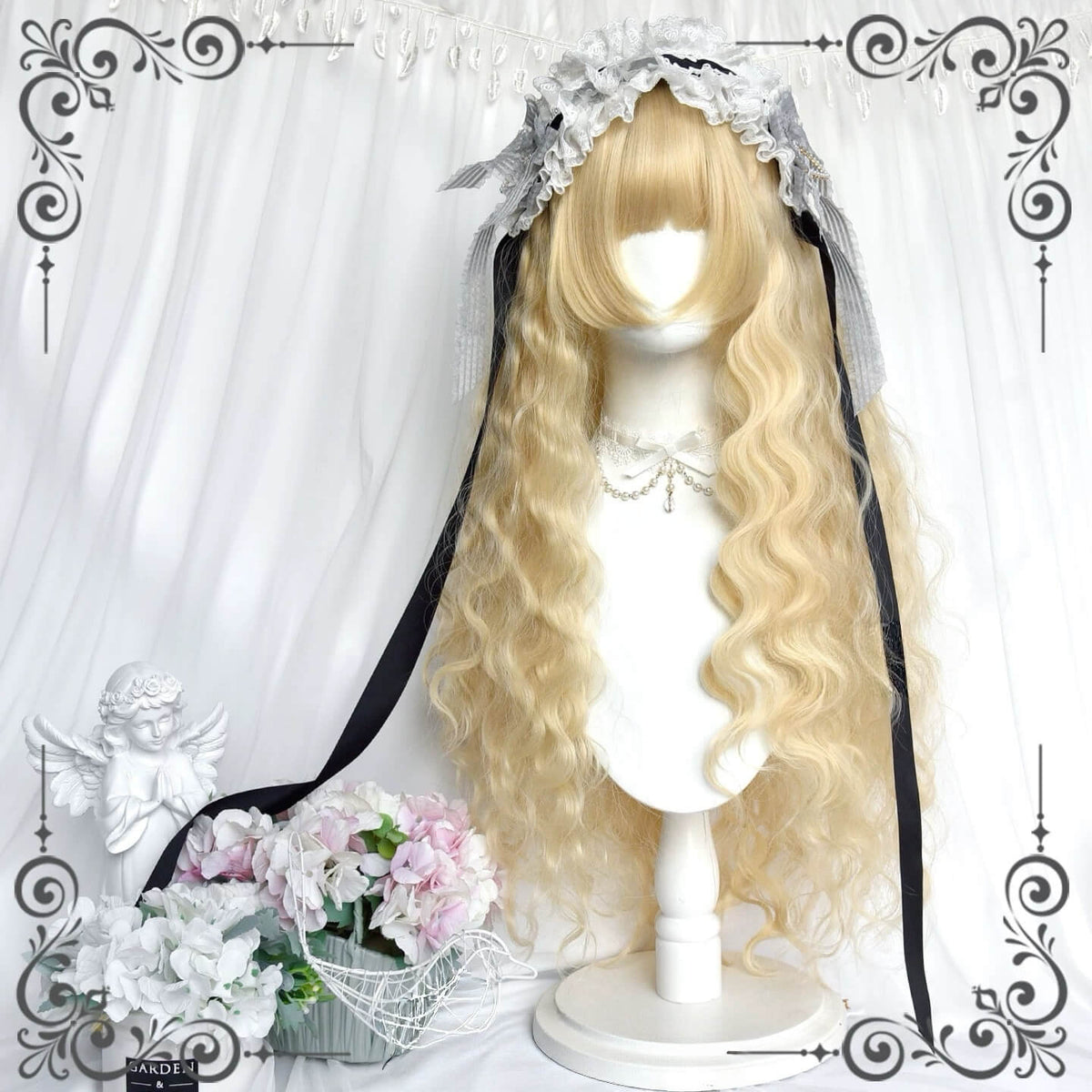 Pale Golden Woolly Curly Lolita Doll Wig BY1070