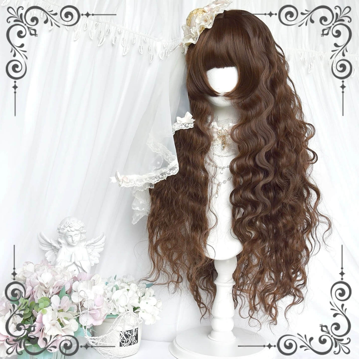 Pale Golden Woolly Curly Lolita Doll Wig BY1070