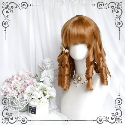 Pearl Girl Vintage Golden Brown Roman Curl Lolita Wig BY3366