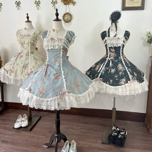Pearl & Rose Vintage Old‑School Classic Lolita OP| Pre Order BY1112