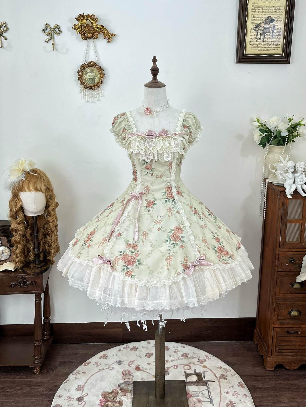 Pearl & Rose Vintage Old‑School Classic Lolita OP| Pre Order BY1112