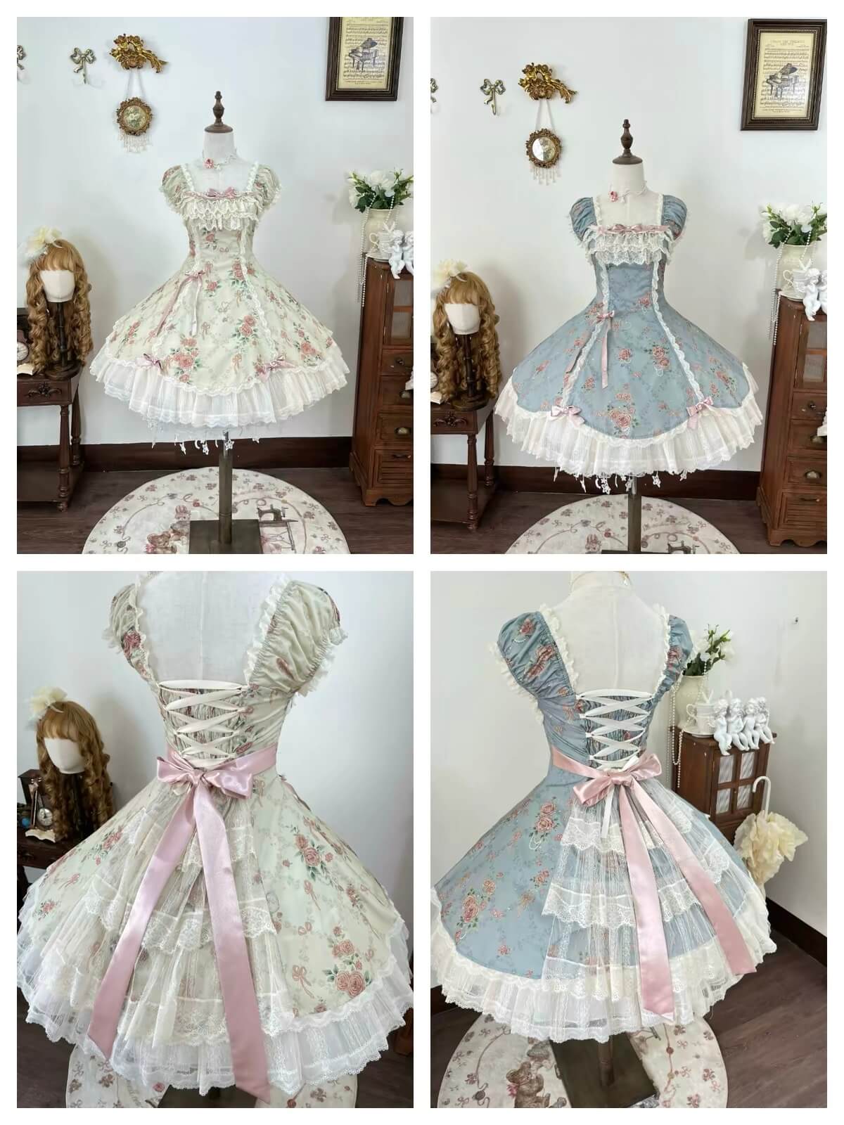 Pearl & Rose Vintage Old‑School Classic Lolita OP| Pre Order BY1112