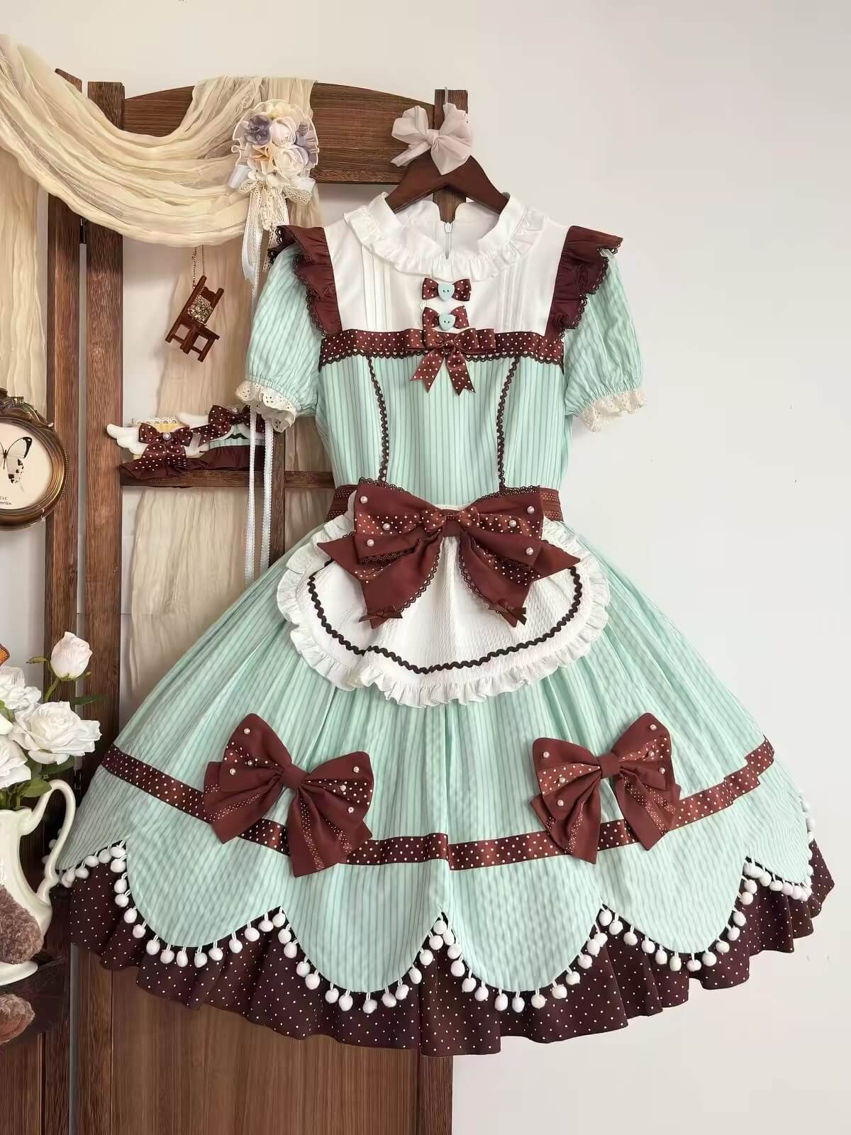 Pre-order Mint Chocolate Cookie Tower Lolita Dress BY9172
