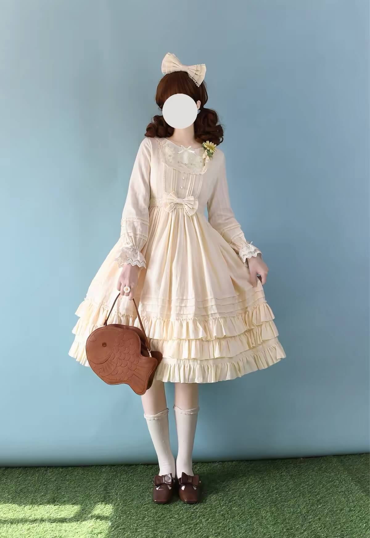 S-3XL Plus Size Daily Sweet Girl Nelly OP Lolita Cotton Dress BY9288