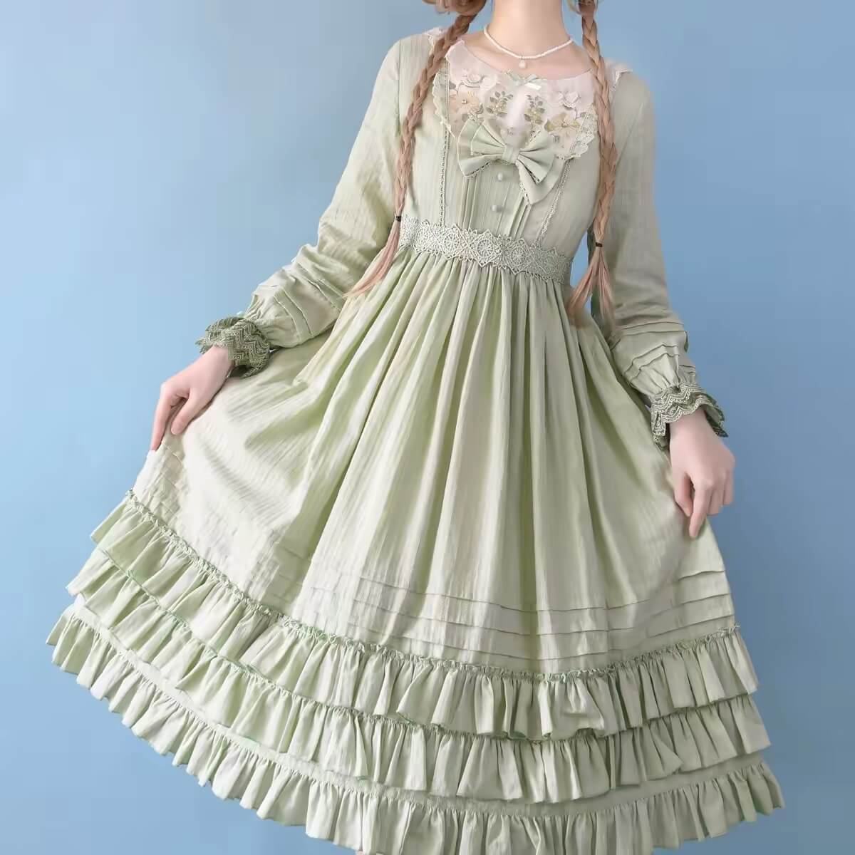 S-3XL Plus Size Daily Sweet Girl Nelly OP Lolita Cotton Dress BY9288