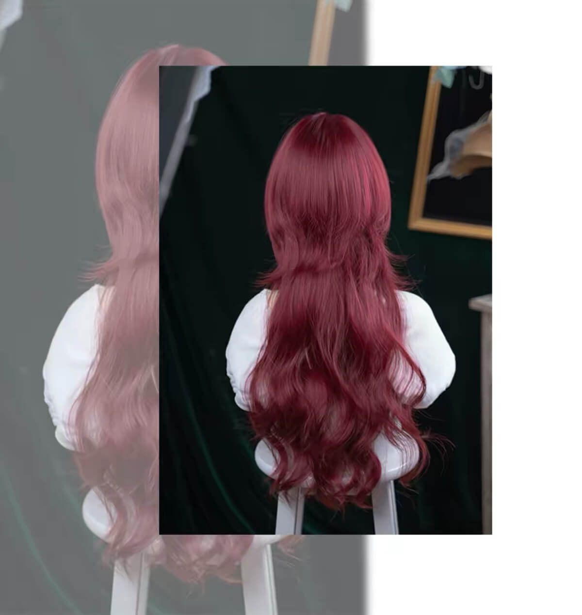 Strawberry Tart Anime Vibe Long Curly Lolita Wig BY3399