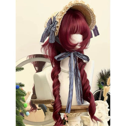 Strawberry Tart Anime Vibe Long Curly Lolita Wig BY3399