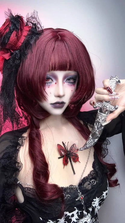 Strawberry Tart Anime Vibe Long Curly Wig model 
