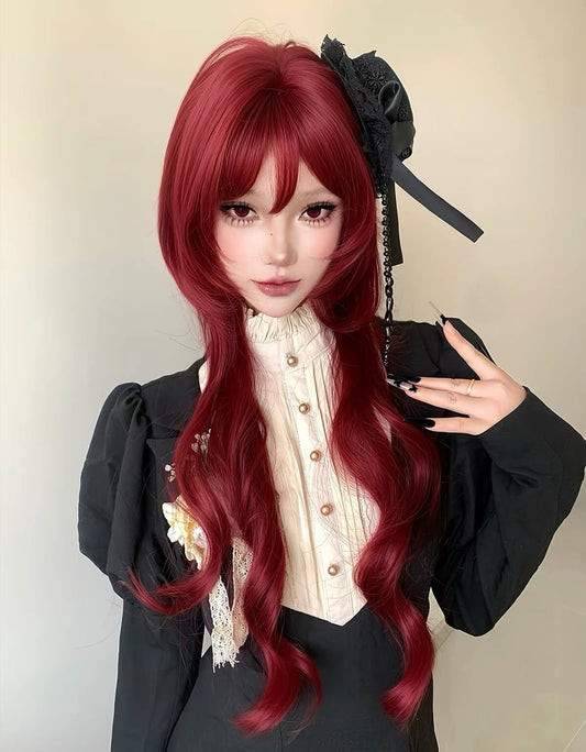 Strawberry Tart Anime Vibe Long Curly Wig