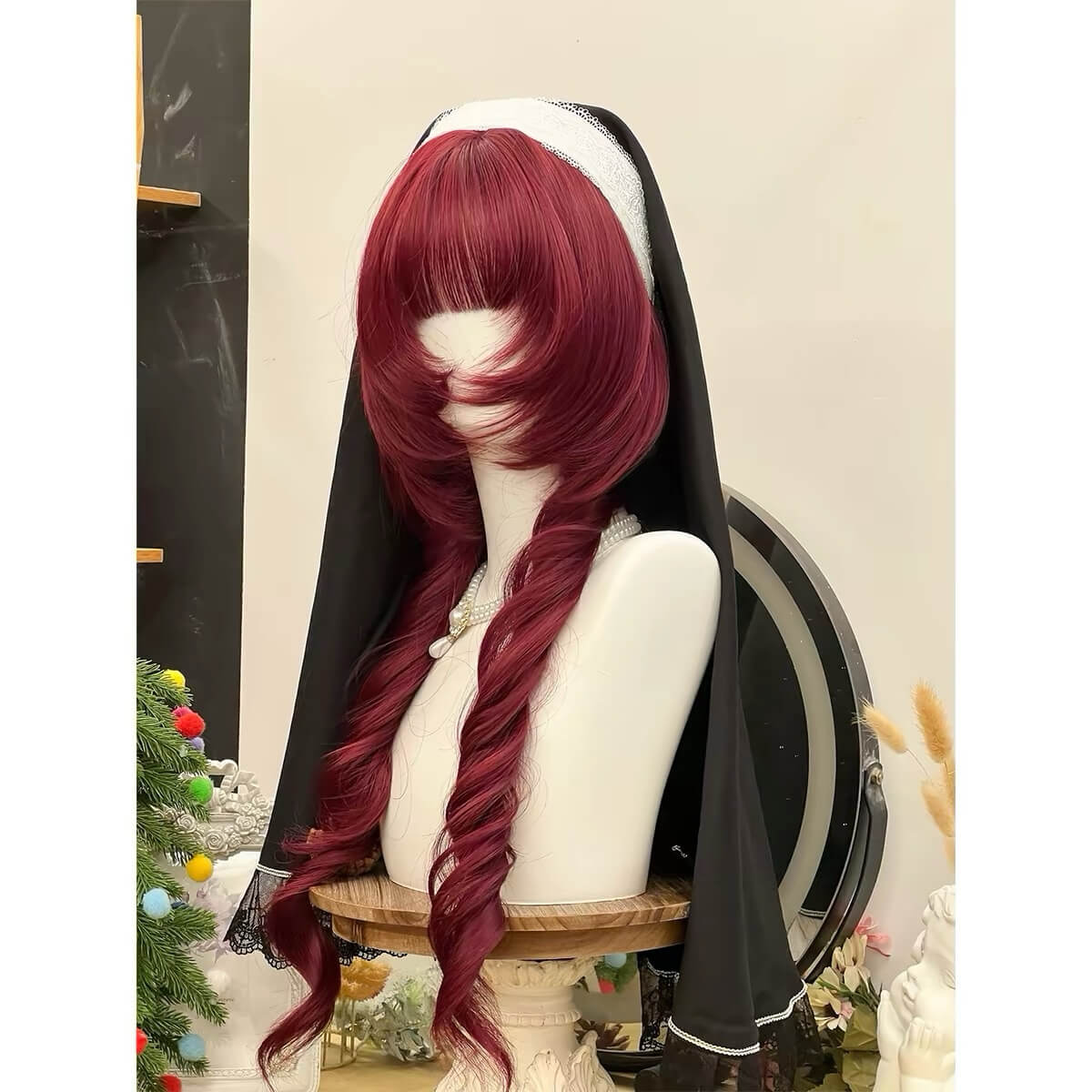 Strawberry Tart Anime Vibe Long Curly Lolita Wig BY3399