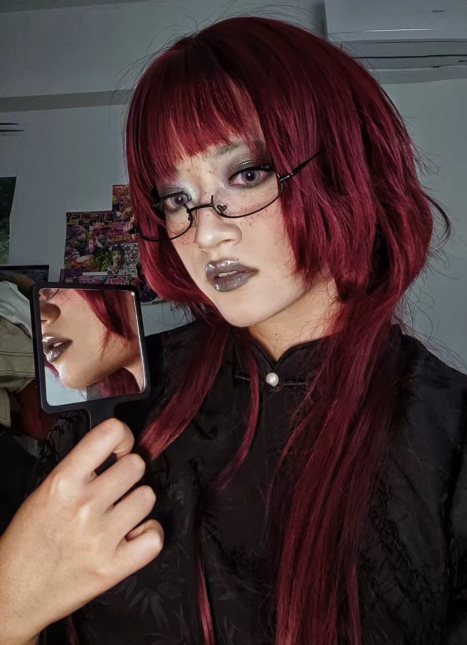 Strawberry Tart Anime Vibe Long Curly Wig
