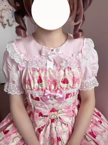 Sweet Doll Collar Short Sleeve Lolita Blouse| In Stock BY1101