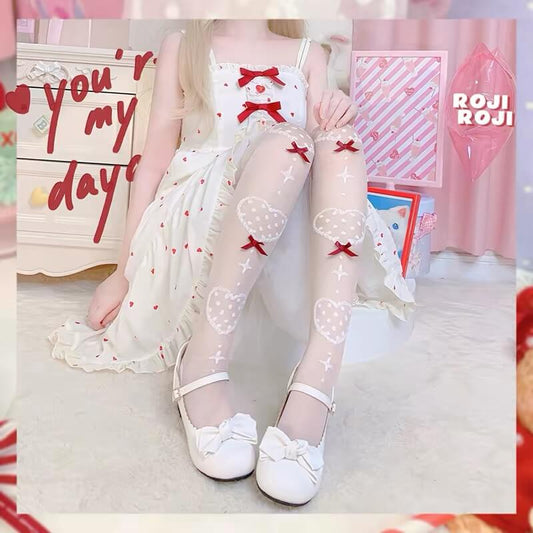 Sweet Heartbeat Lolita Thigh High Socks BY1166