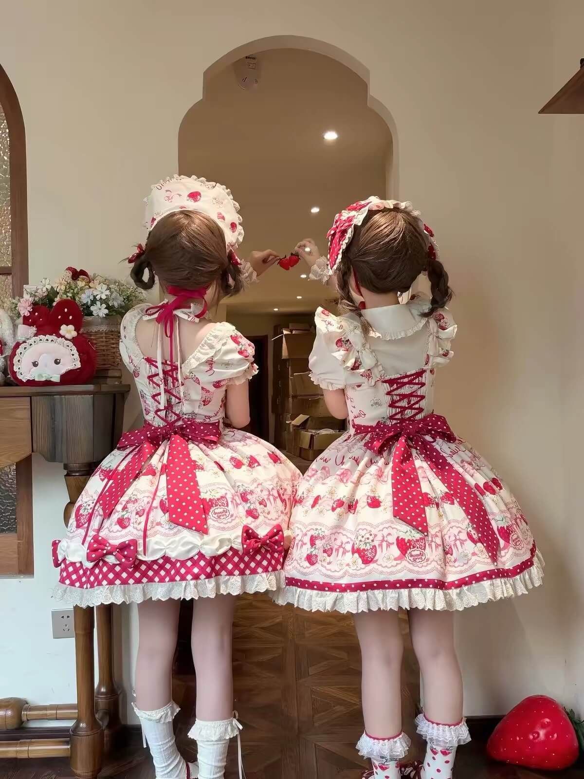 Sweet Red Strawberry Printed Lolita JSK/OP Full Payment Pre-order BY1102
