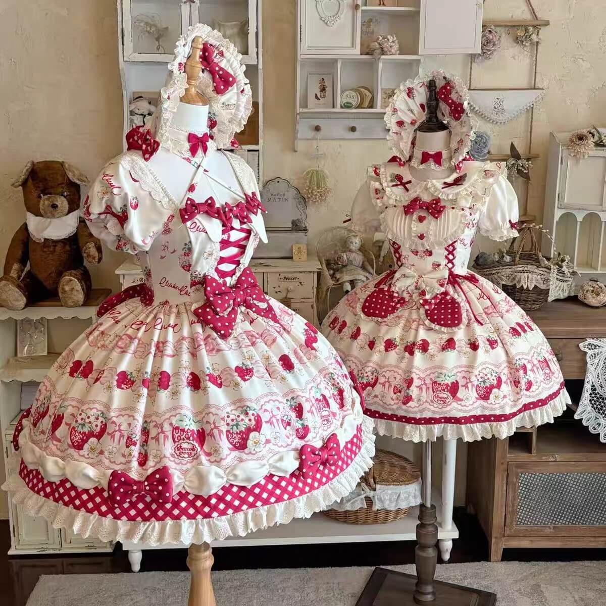 Sweet Red Strawberry Printed Lolita JSK/OP Full Payment Pre-order BY1102