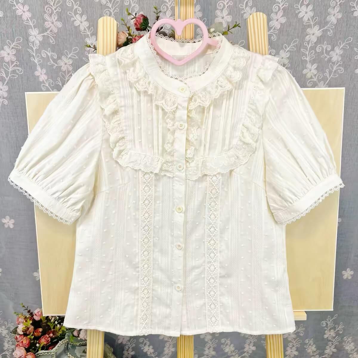 3 Colors Sweet Stand Collar Lolita Blouse BY9555