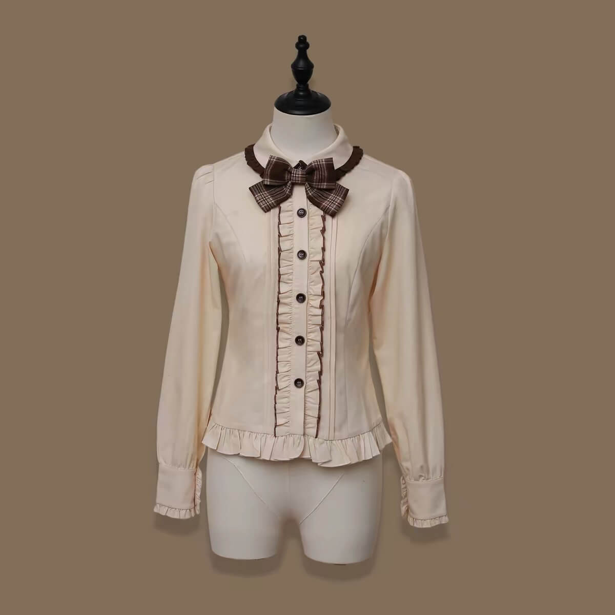 Vintage Chocolate Plaid Bustier Lolita Dress Set BY1180