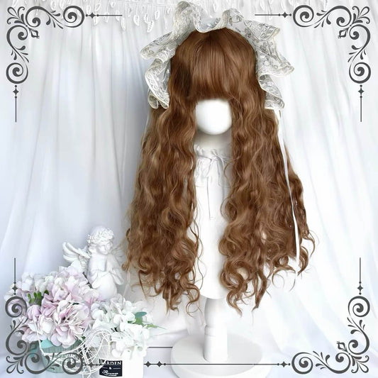 Vintage Elegant Classic Lolita Honey Golden Brown Wavy Wig BY3311