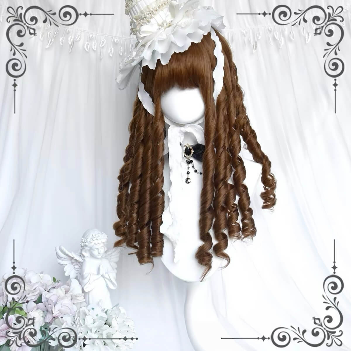 Vintage Palace Doll Platinum Roman Curls Lolita Wig platinum brown