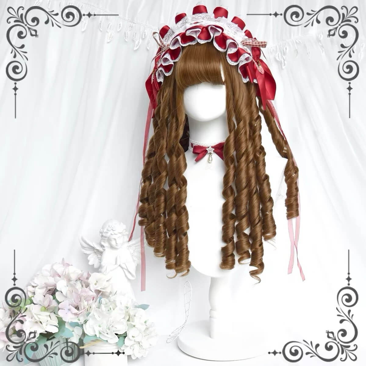 Vintage Palace Doll Platinum Roman Curls Lolita Wig platinum brown
