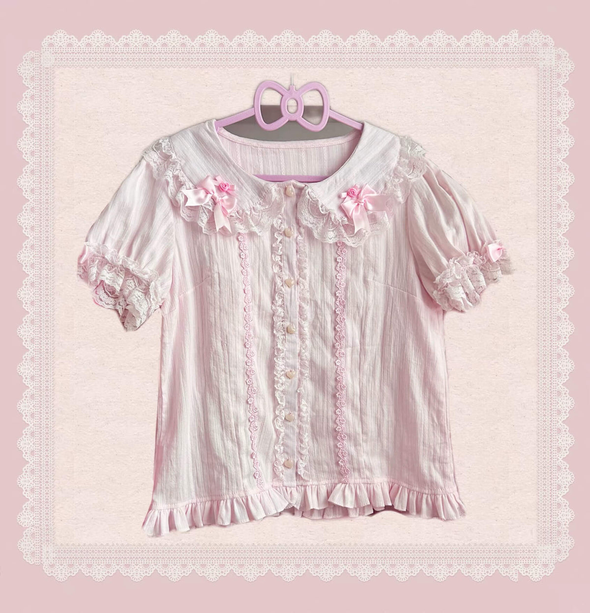 Vintage Peter Pan Collar Lace Cotton Lolita Blouse BY9255
