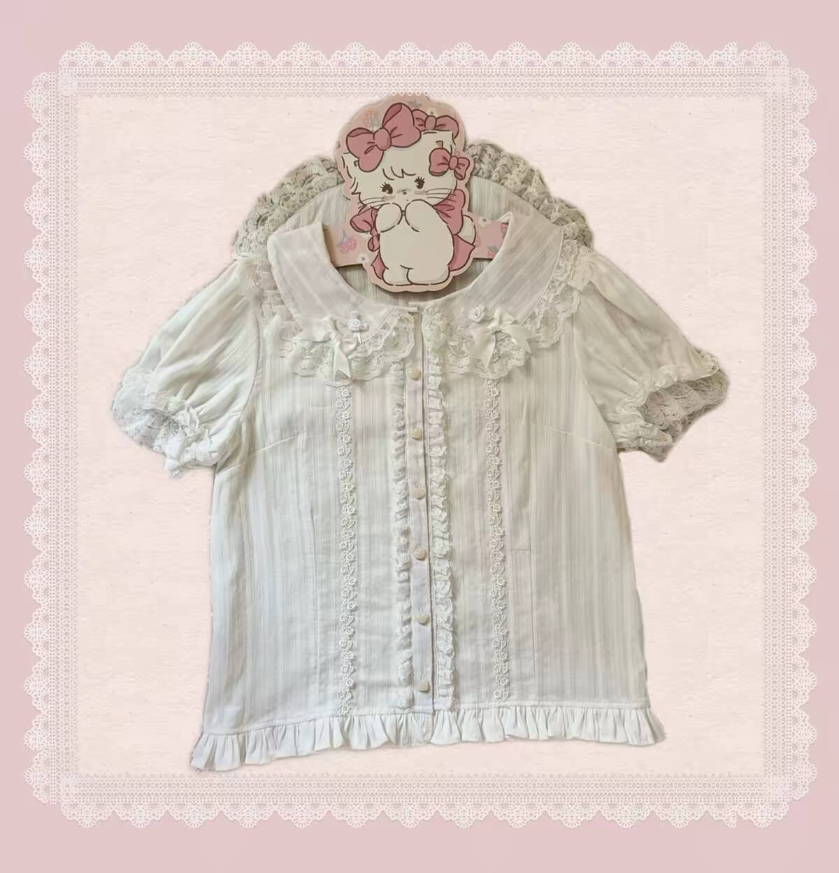 Vintage Peter Pan Collar Lace Cotton Lolita Blouse BY9255