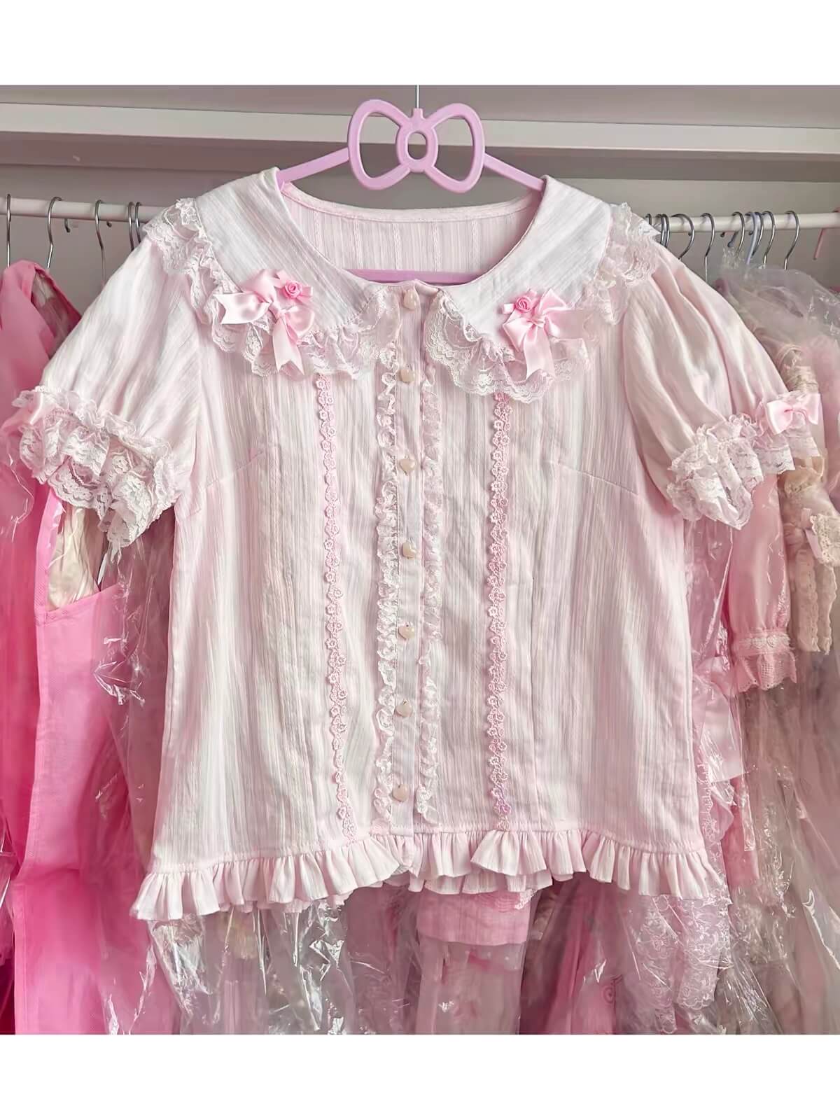 Vintage Peter Pan Collar Lace Cotton Lolita Blouse BY9255