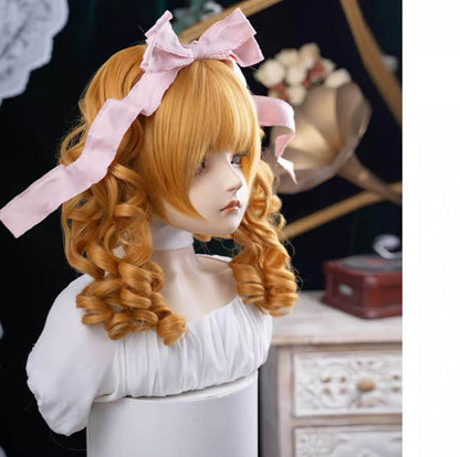 Wheat Doll Vintage Double Claw Clip Twin Pigtails Lolita Wig BY3388 