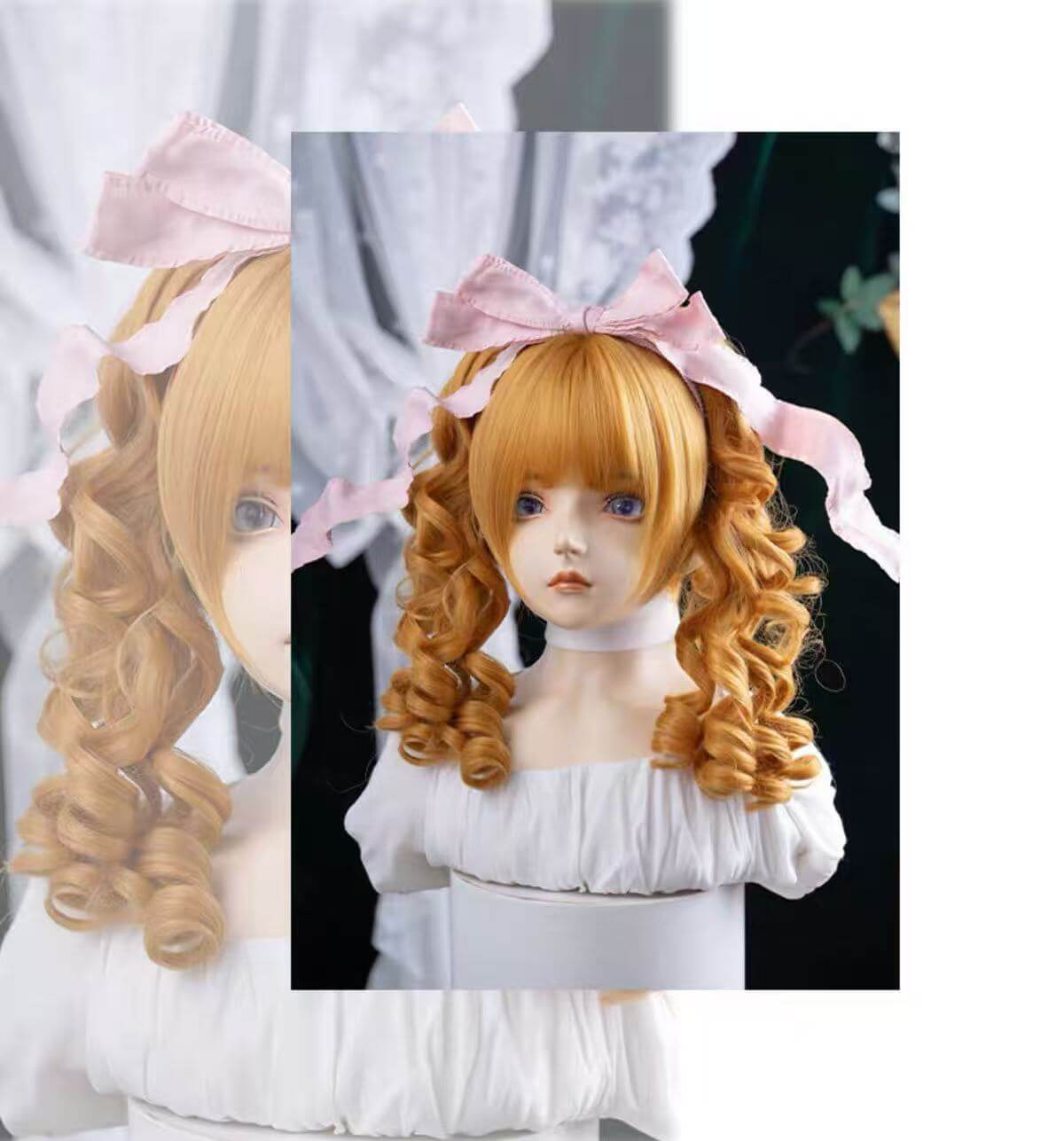 Wheat Doll Vintage Double Claw Clip Twin Pigtails Lolita Wig BY3388