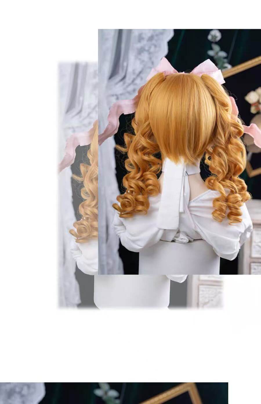Wheat Doll Vintage Double Claw Clip Twin Pigtails Lolita Wig BY3388 back