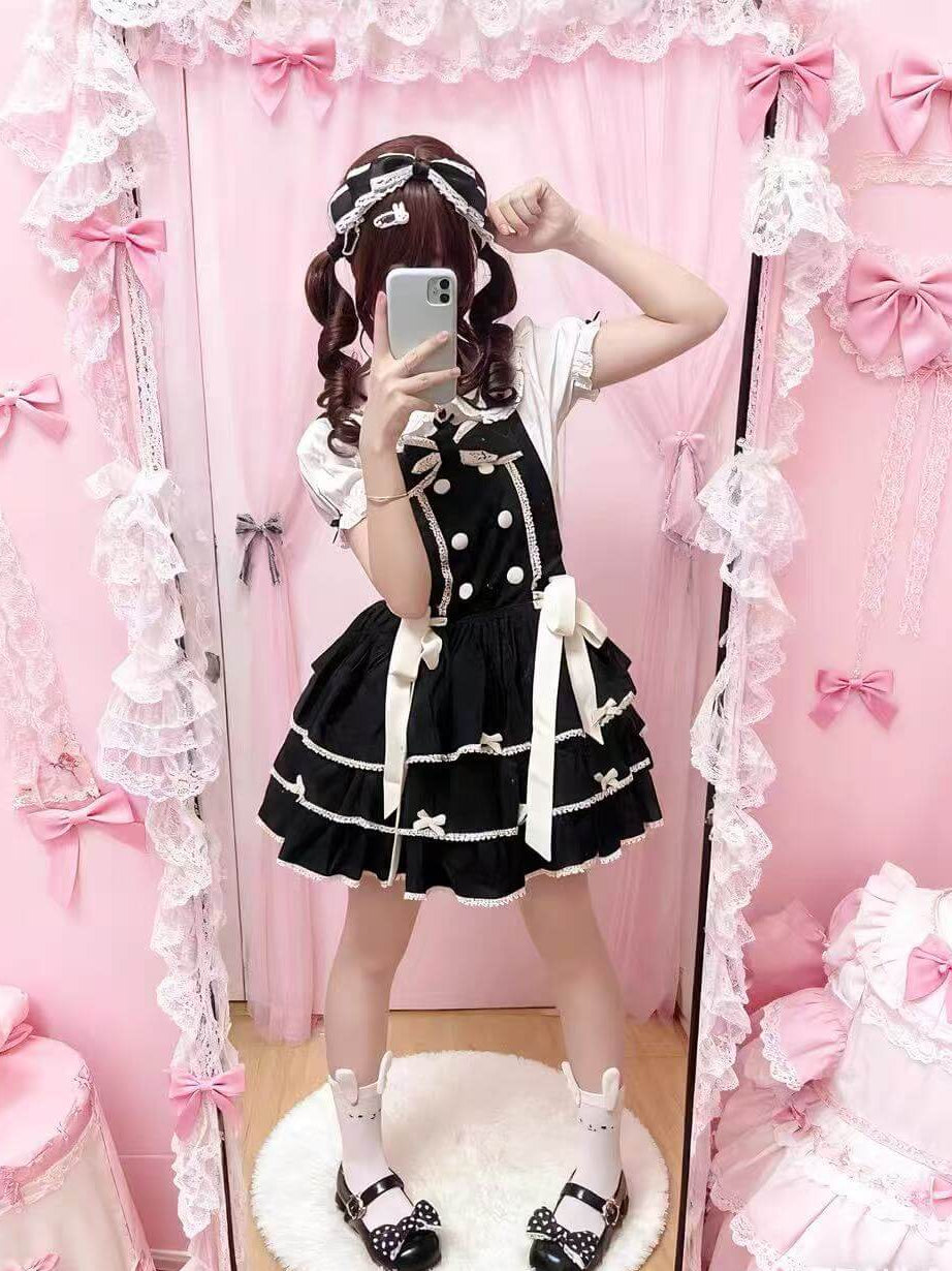 Cute Three Tier Cotton Lolita JSK|In Stock BY1008
