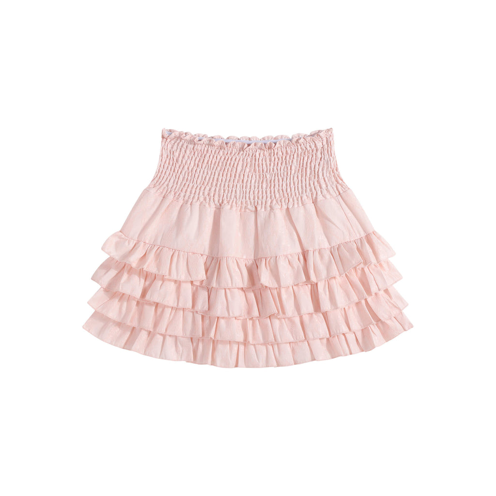 Pink lace ballet girl sweet high waisted puffy cake skirt BY9133