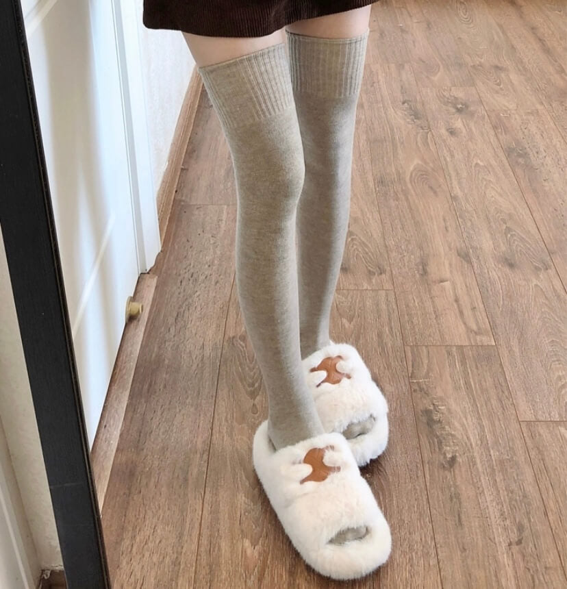 Japanese warm high tube socks wool thickened knee socks BY11161