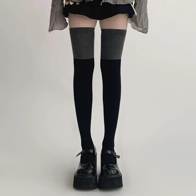 Japanese jk long tube knee socks autumn and winter black socks BY11133